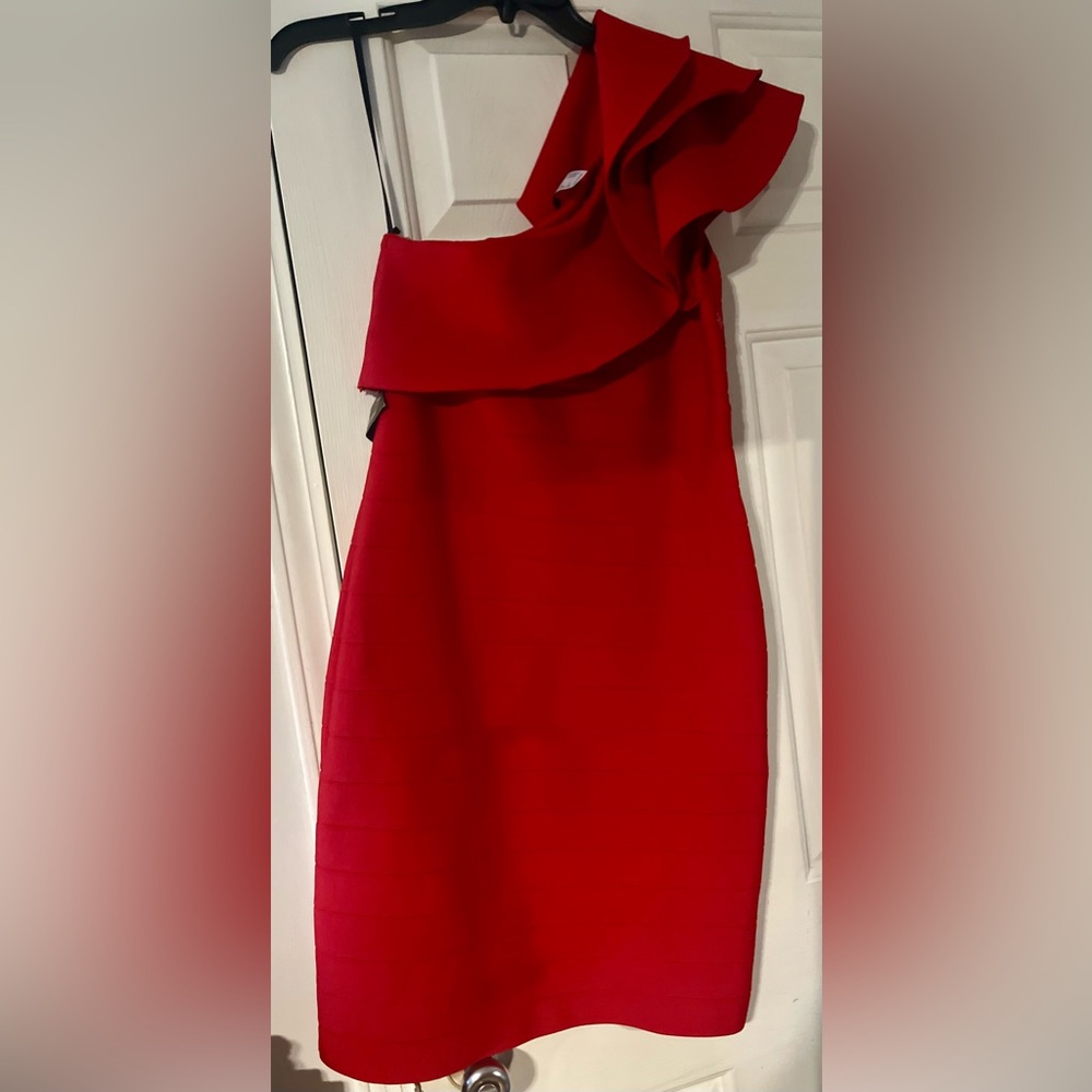 Nwt red one shoulder dress
